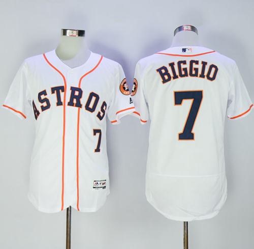 Astros #7 Craig Biggio White Flexbase Authentic Collection Stitched MLB Jersey