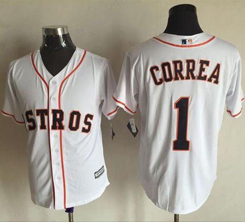 Astros #1 Carlos Correa White New Cool Base Stitched MLB Jersey
