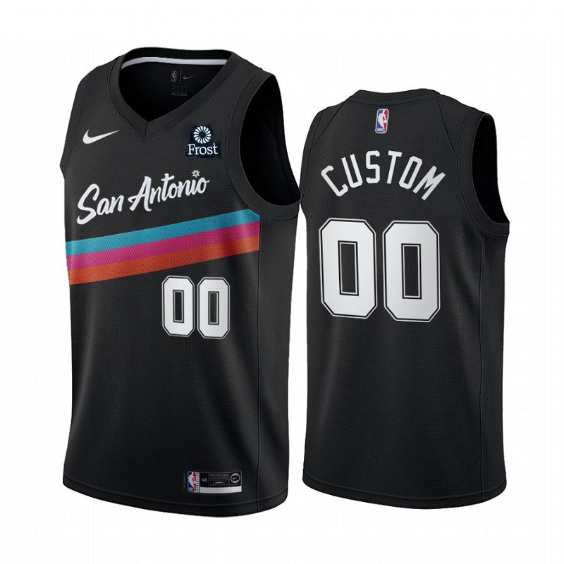 Men's San Antonio Spurs Active Player 2020 Black City Edition Retro-'Fiesta' Custom Stitched NBA Jersey