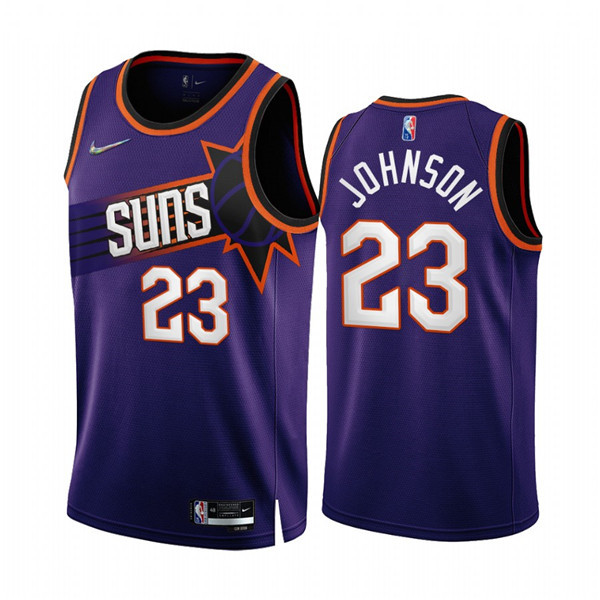 Men's Phoenix Suns #23 Cameron Johnson 2022/23 Purple 75th Anniversary Icon Edition Stitched Jersey