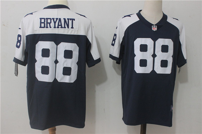 Men's Nike Dallas Cowboys #88 Dez Bryant Navy Blue Thanksgiving Stitched NFL Vapor Untouchable Limited Throwback Jersey