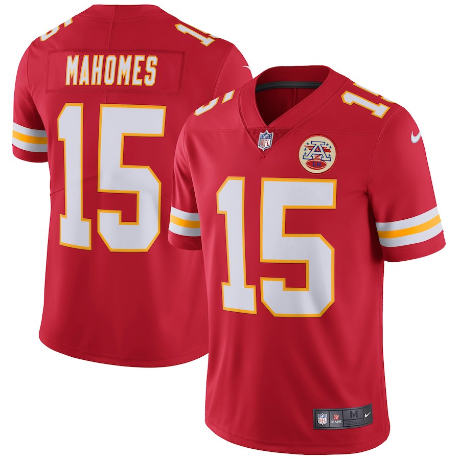 Men’s Kansas City Chiefs #15 Patrick Mahomes Red Vapor Untouchable Limited Stitched NFL Jersey