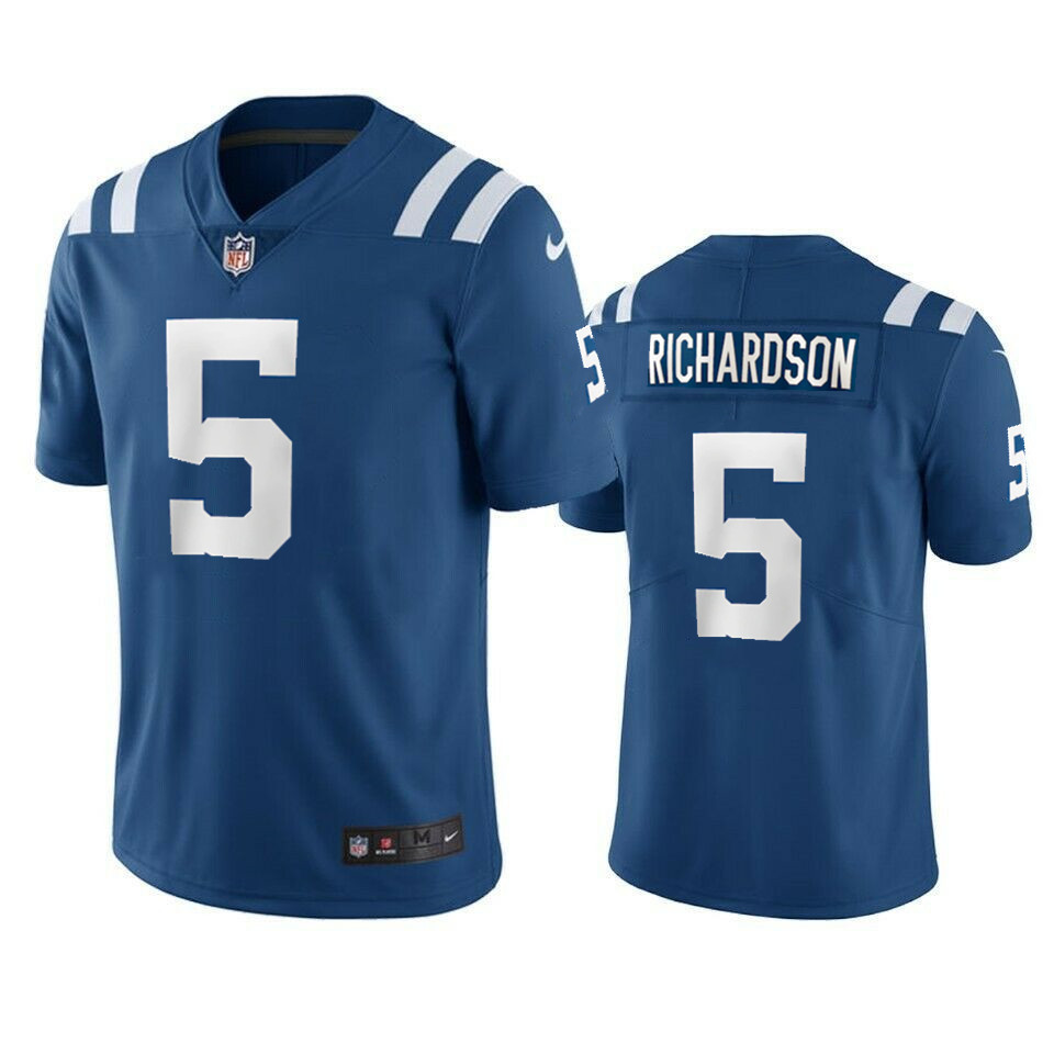 Men's Indianapolis Colts #5 Anthony Richardson Blue 2023 Draft Vapor Untouchable Stitched Football Jersey