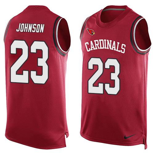 Nike Cardinals #23 Chris Johnson Red Team Color Men's Stitched NFL Limited Tank Top Jersey