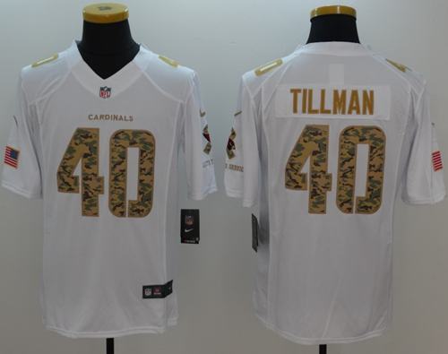 Nike Cardinals #40 Pat Tillman White Men's Stitched NFL Limited Salute to Service Jersey