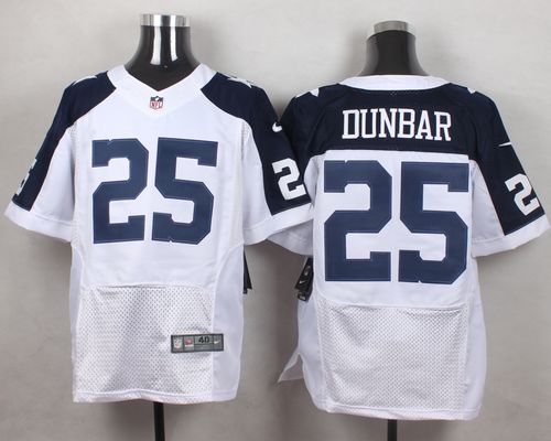 Nike Cowboys #25 Lance Dunbar White Thanksgiving Throwback Men's Stitched NFL Elite Jersey
