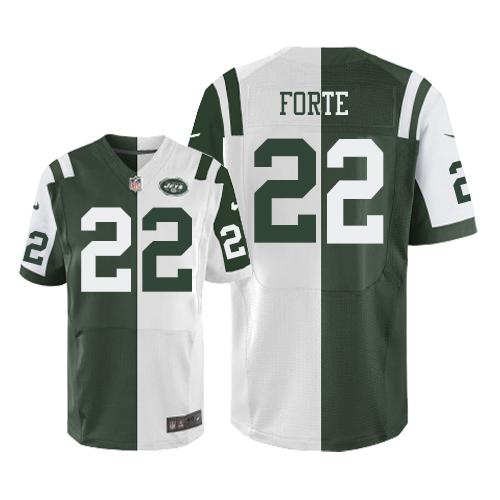 Nike Jets #22 Matt Forte Green/White Men's Stitched NFL Elite Split Jersey
