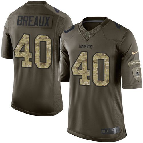 Nike Saints #40 Delvin Breaux Green Men's Stitched NFL Limited Salute to Service Jersey